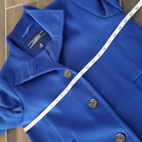 Lands'end Blue Polyester Coat Women 8P - Picture 10 of 12